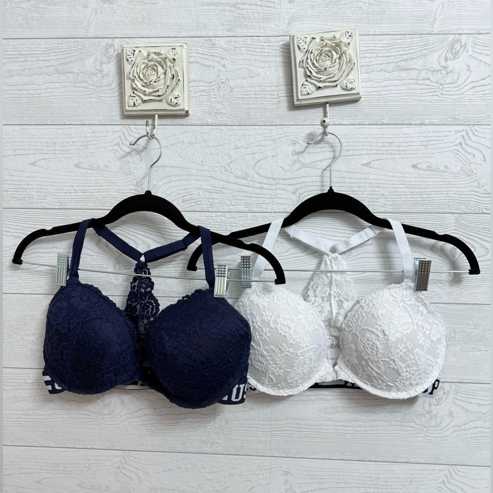US Polo Assn Women’s Pair of Lace Razorback Bra’s. Size 34DD